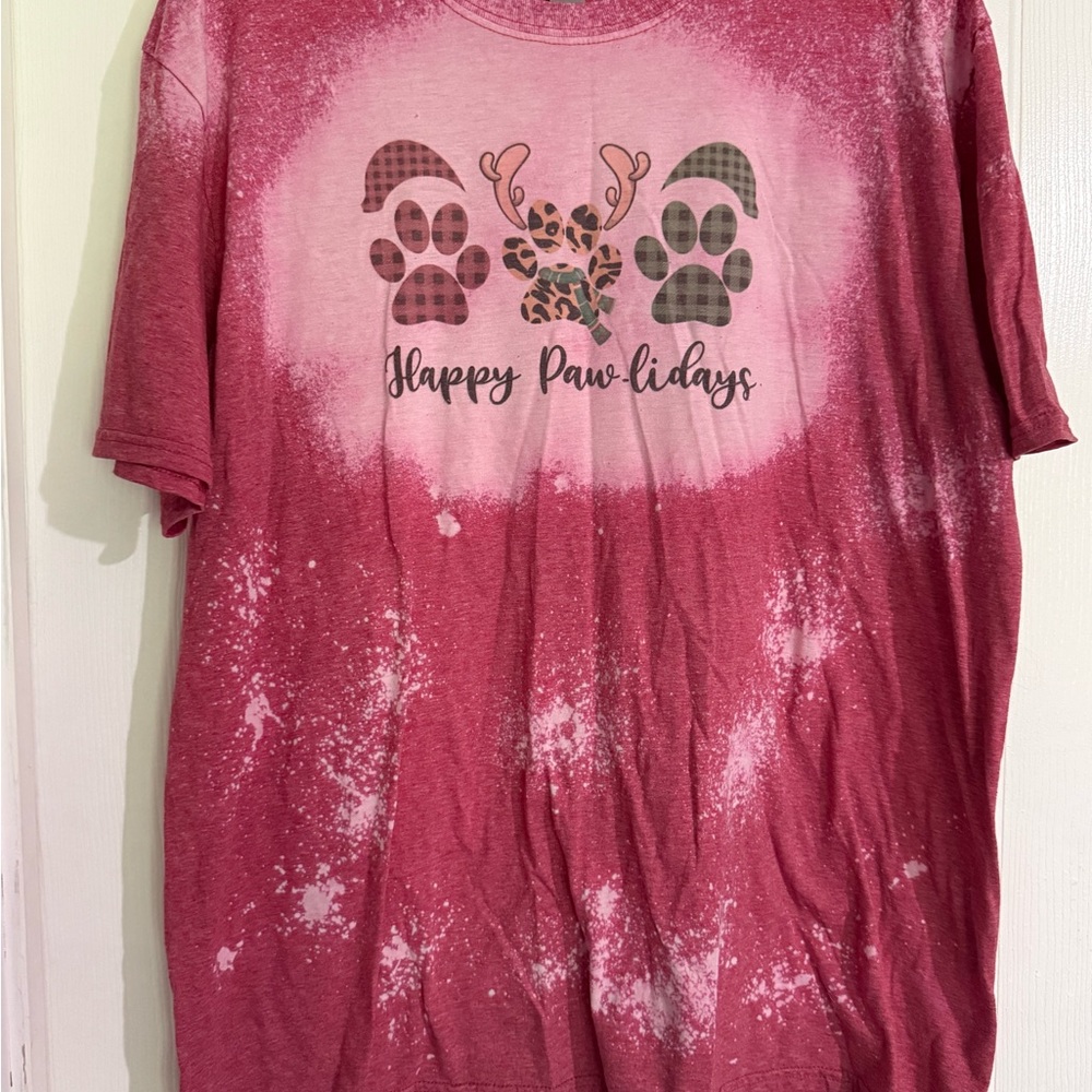 Red 'Happy Paw-lidays' Graphic T-Shirt